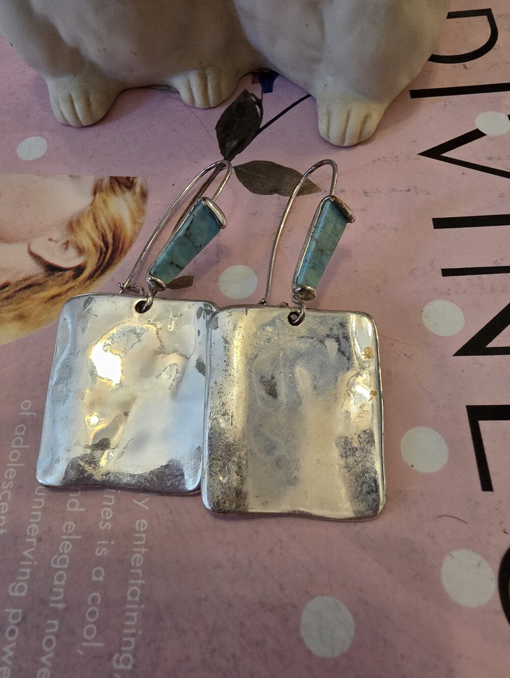 Soho Silver Earrings with Turquoise Accents